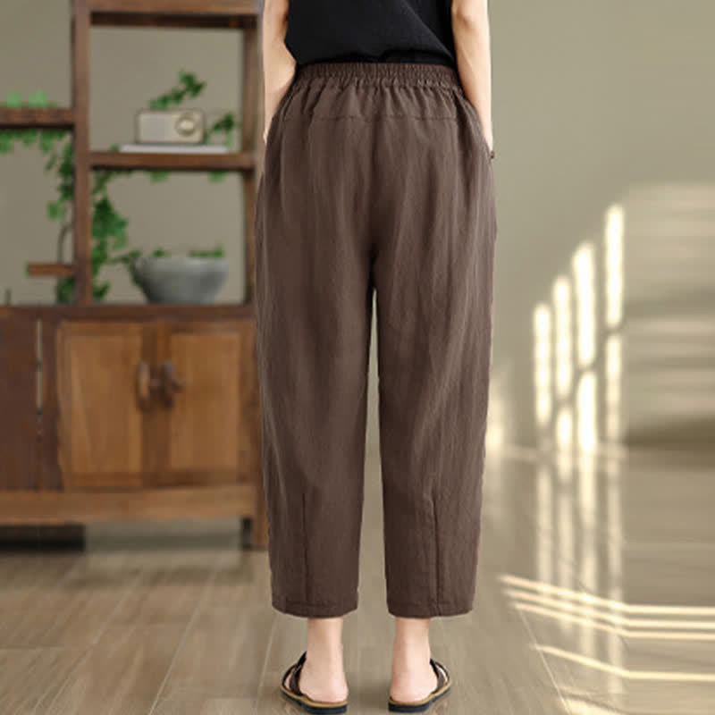 Nimara Ritual Summer Casual Solid Women's Tapered Pants With Pockets