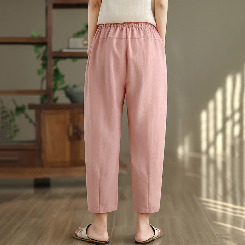 Nimara Ritual Summer Casual Solid Women's Tapered Pants With Pockets