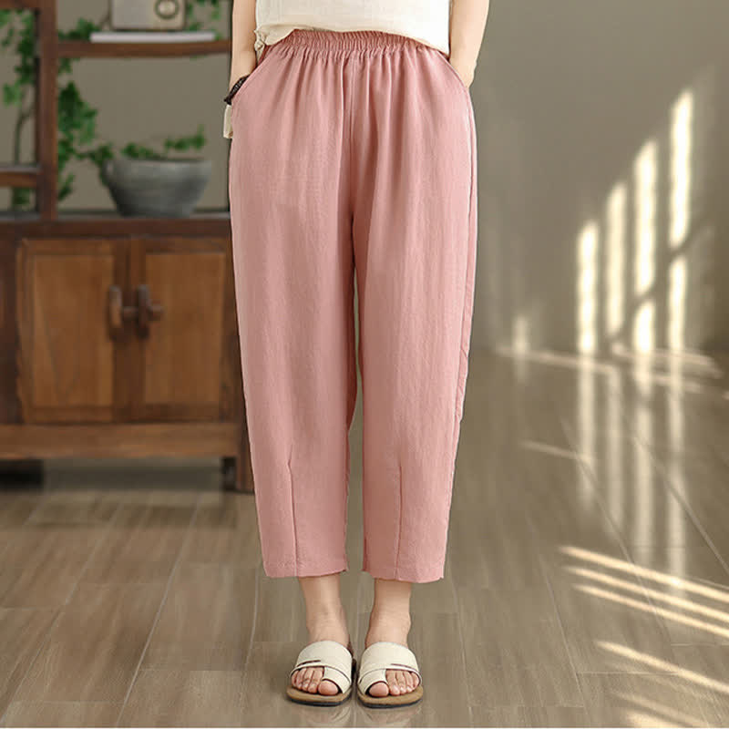 Nimara Ritual Summer Casual Solid Women's Tapered Pants With Pockets