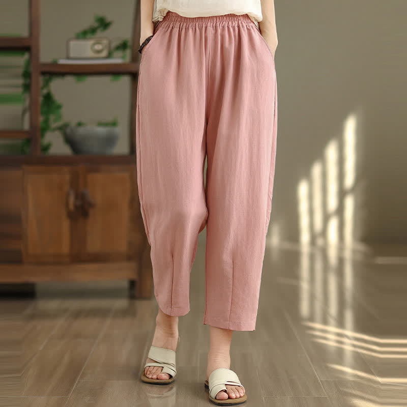 Nimara Ritual Summer Casual Solid Women's Tapered Pants With Pockets