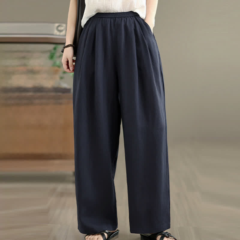Nimara Ritual Summer Minimalist Pleated Solid Women's Harem Pants With Pockets