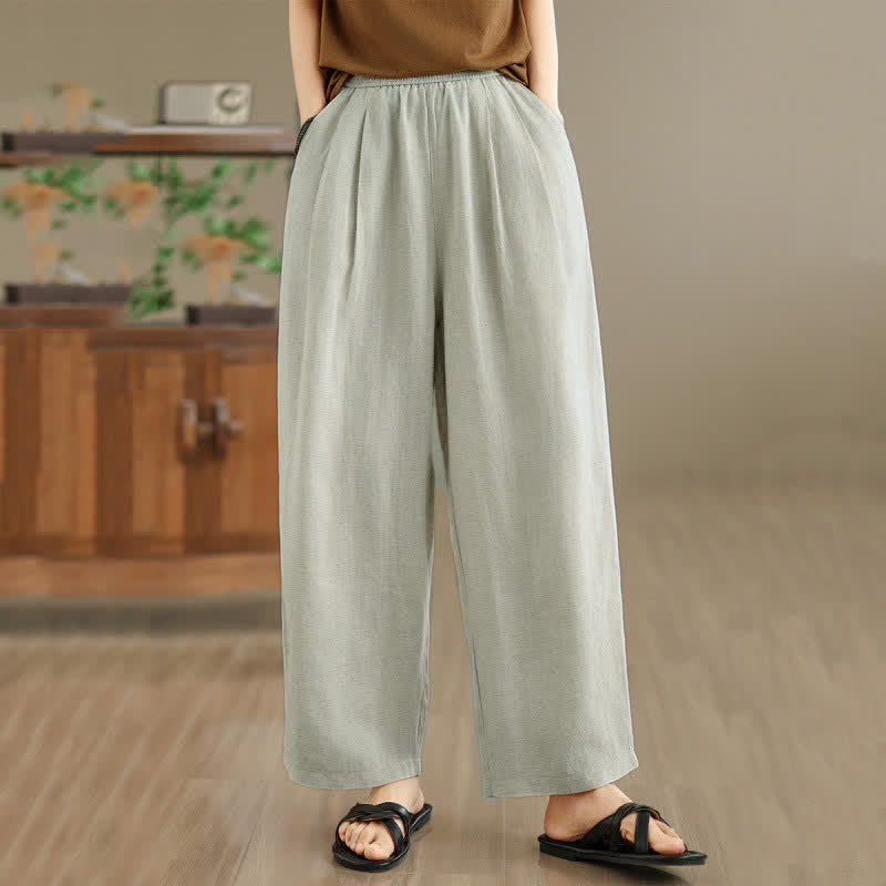 Nimara Ritual Summer Minimalist Pleated Solid Women's Harem Pants With Pockets