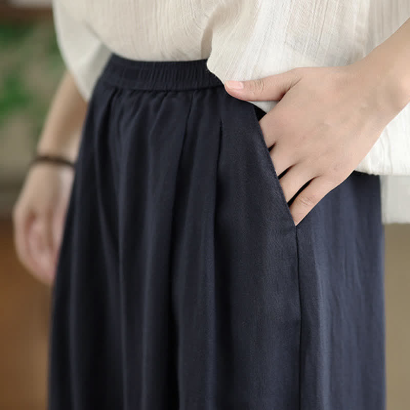 Nimara Ritual Summer Minimalist Pleated Solid Women's Harem Pants With Pockets
