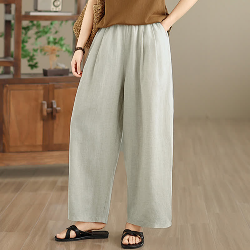 Nimara Ritual Summer Minimalist Pleated Solid Women's Harem Pants With Pockets
