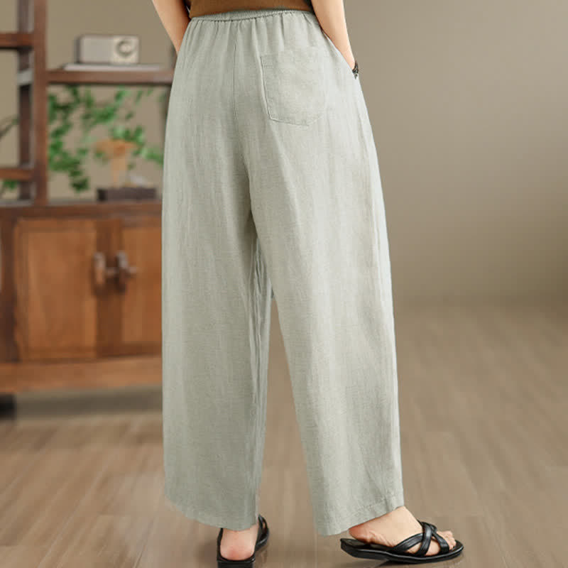 Nimara Ritual Summer Minimalist Pleated Solid Women's Harem Pants With Pockets