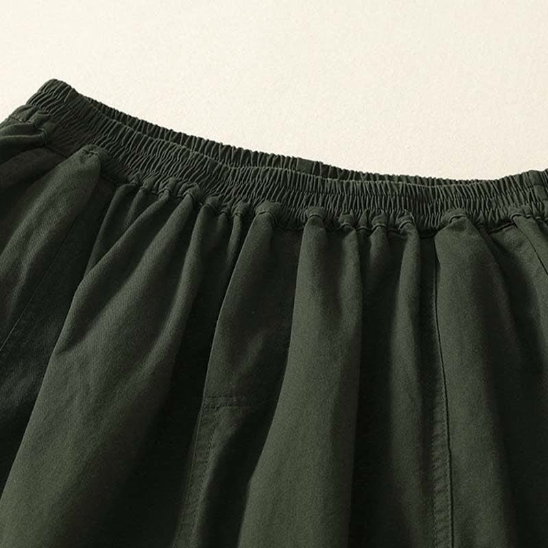 Nimara Ritual Summer Casual Elastic Waist Solid Women's Tapered Pants With Pockets
