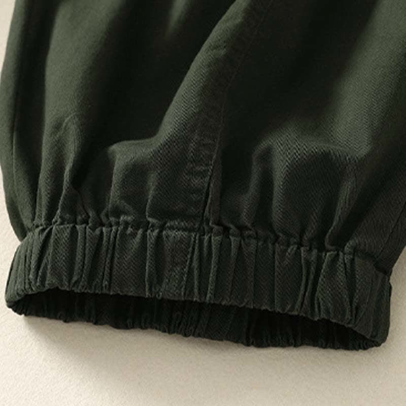 Nimara Ritual Summer Casual Elastic Waist Solid Women's Tapered Pants With Pockets