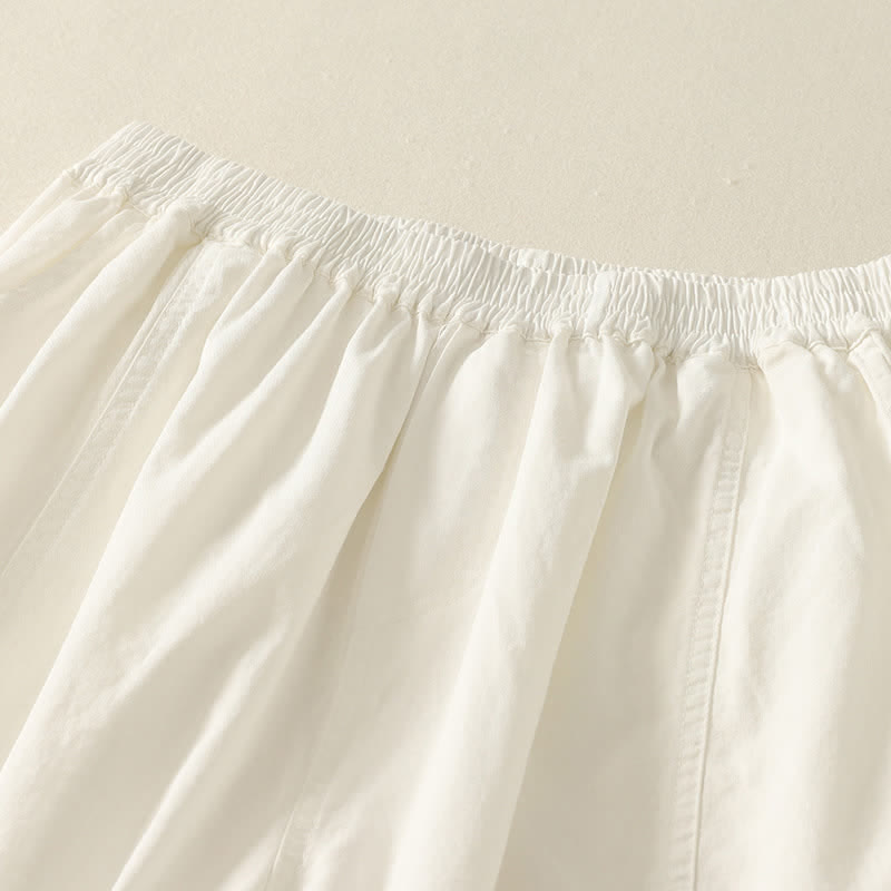 Nimara Ritual Summer Casual Elastic Waist Solid Women's Tapered Pants With Pockets