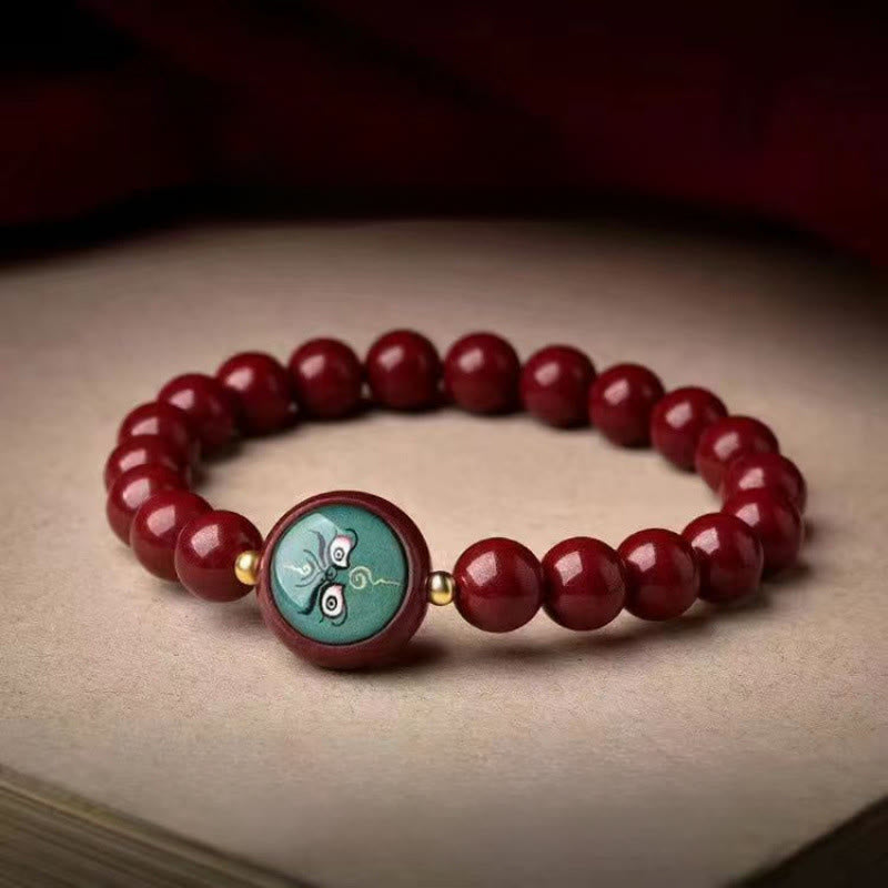 Nimara Ritual Natural Cinnabar Five Directions Gods Of Wealth Blessing Bracelet