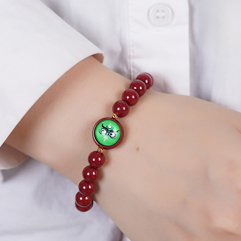 Nimara Ritual Natural Cinnabar Five Directions Gods Of Wealth Blessing Bracelet
