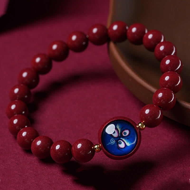 Nimara Ritual Natural Cinnabar Five Directions Gods Of Wealth Blessing Bracelet