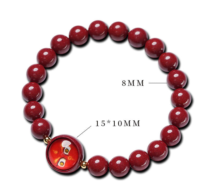 Nimara Ritual Natural Cinnabar Five Directions Gods Of Wealth Blessing Bracelet