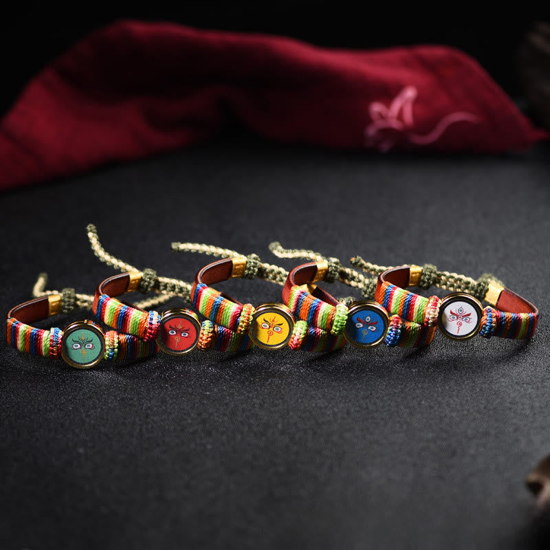 Nimara Ritual Tibetan Five Directions Gods Of Wealth Buddha Eye Blessing Bracelet