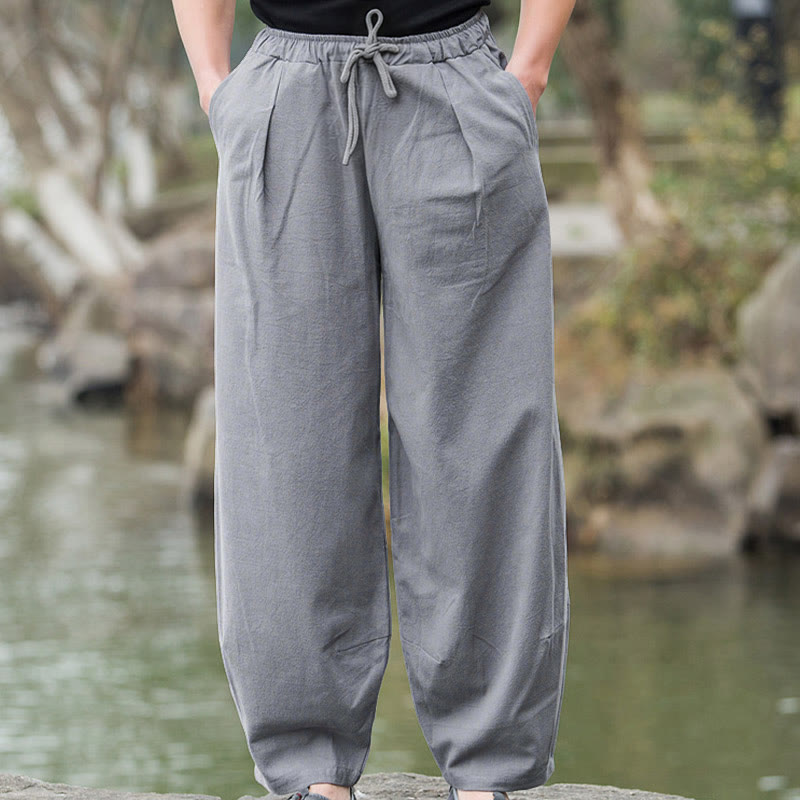 Nimara Ritual Plain Casual Bloomer Men's Pants With Pockets