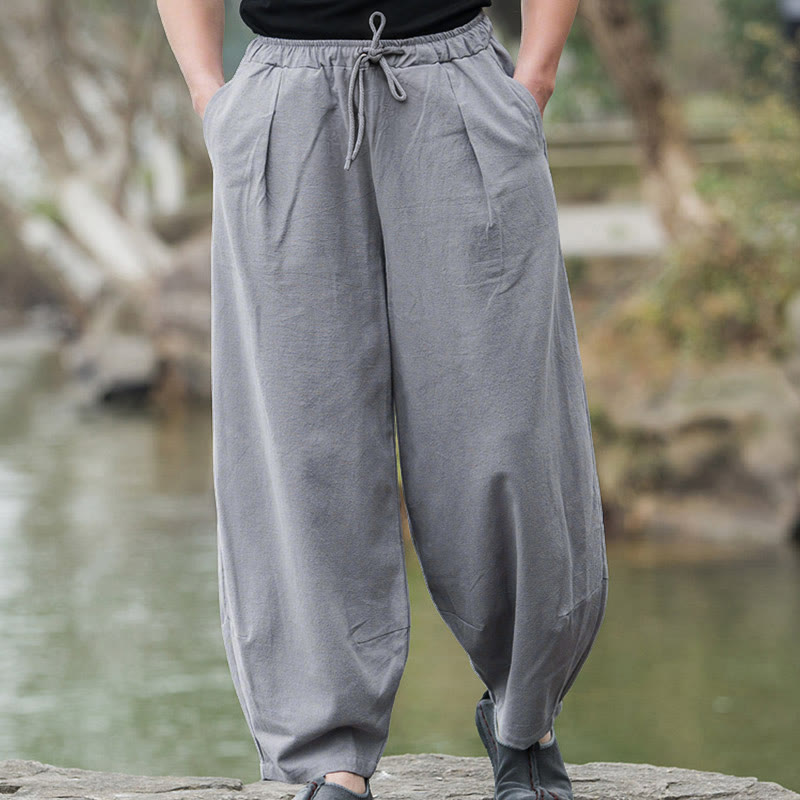 Nimara Ritual Plain Casual Bloomer Men's Pants With Pockets