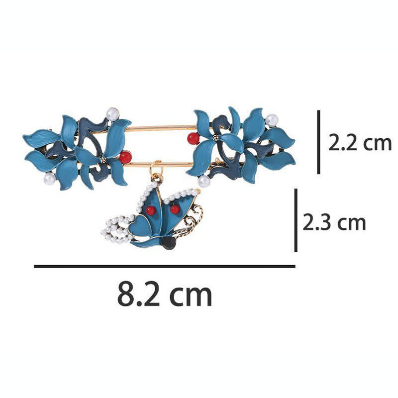 Nimara Ritual CloisonnA Enamel Koi Fish Butterfly Pearl Prosperity Brooch