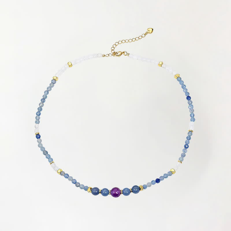 Nimara Ritual Natural Blue Aventurine White Jade Bead Calm Necklace