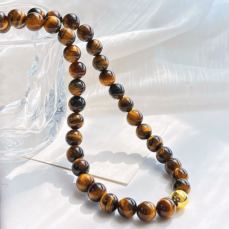 Nimara Ritual Natural Tiger Eye Copper Bead Courage Necklace