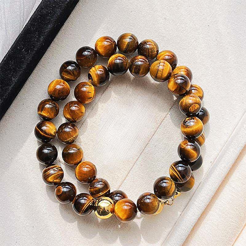 Nimara Ritual Natural Tiger Eye Copper Bead Courage Necklace