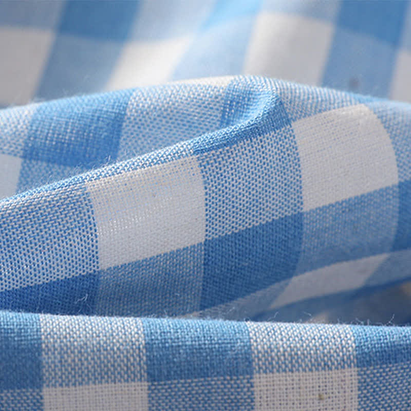 Nimara Ritual Summer Pleated Yoke Gingham Check Women's Sleeveless T-Shirts Tank Top