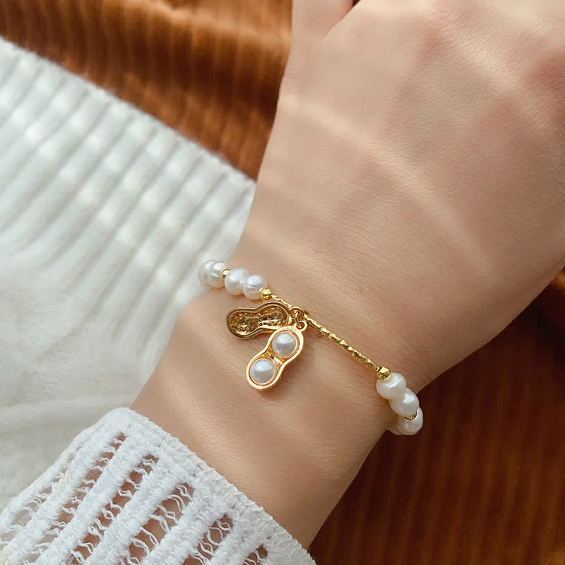 Nimara Ritual Pearl Bead Peanut Good Things Happen Wisdom Bracelet