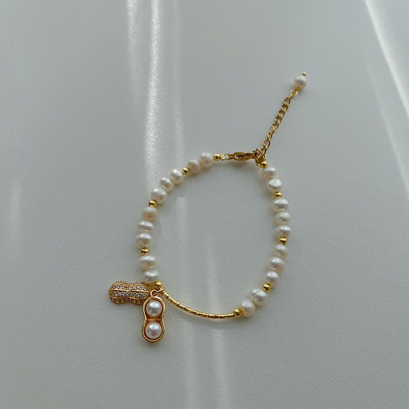 Nimara Ritual Pearl Bead Peanut Good Things Happen Wisdom Bracelet