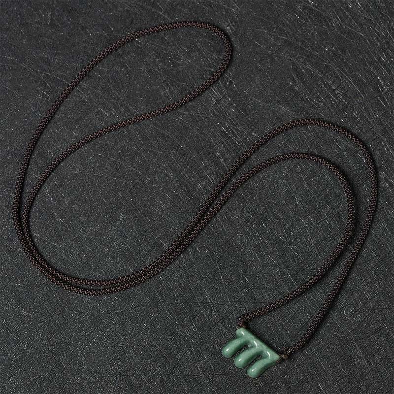 Nimara Ritual Natural Green Jade 777 Angel Number Prosperity Necklace Pendant