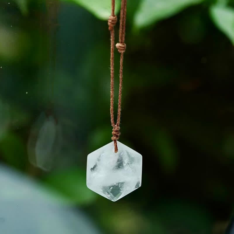 Nimara Ritual Star of David Carving Clear Quartz Indian Agate Amethyst Healing Necklace Pendant