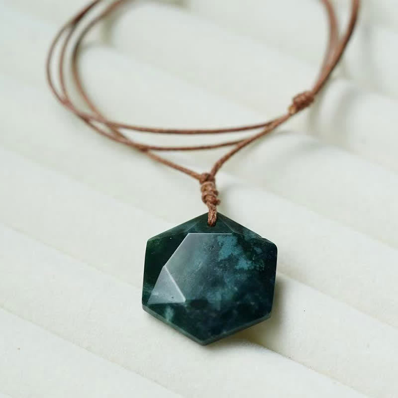 Nimara Ritual Star of David Carving Clear Quartz Indian Agate Amethyst Healing Necklace Pendant