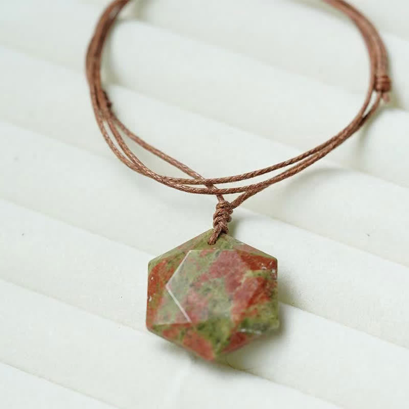 Nimara Ritual Star of David Carving Clear Quartz Indian Agate Amethyst Healing Necklace Pendant