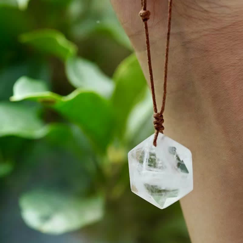 Nimara Ritual Star of David Carving Clear Quartz Indian Agate Amethyst Healing Necklace Pendant