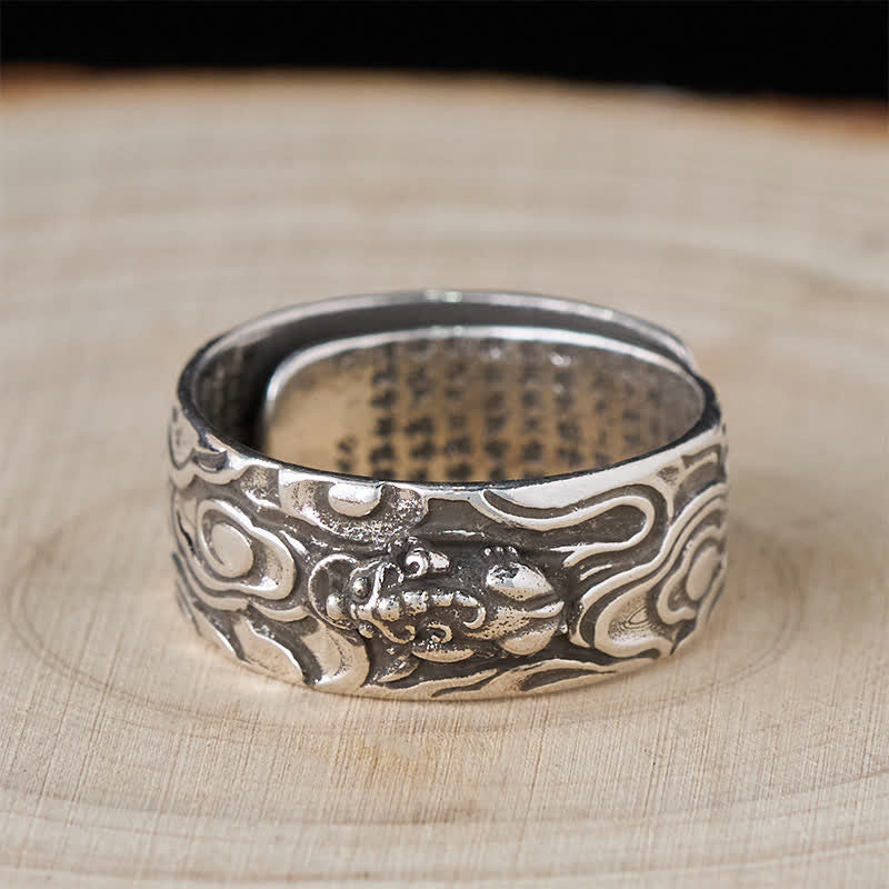 Nimara Ritual Pixiu Heart Sutra Copper Adjustable Wealth Ring