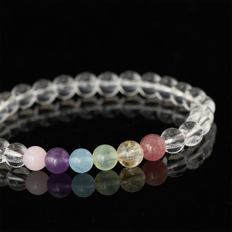 Nimara Ritual Natural Clear Quartz Multiple Crystal Healing Bracelet