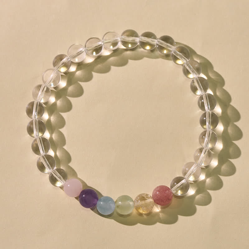 Nimara Ritual Natural Clear Quartz Multiple Crystal Healing Bracelet
