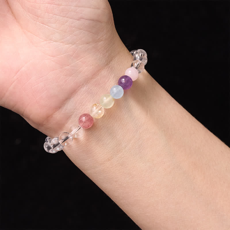 Nimara Ritual Natural Clear Quartz Multiple Crystal Healing Bracelet