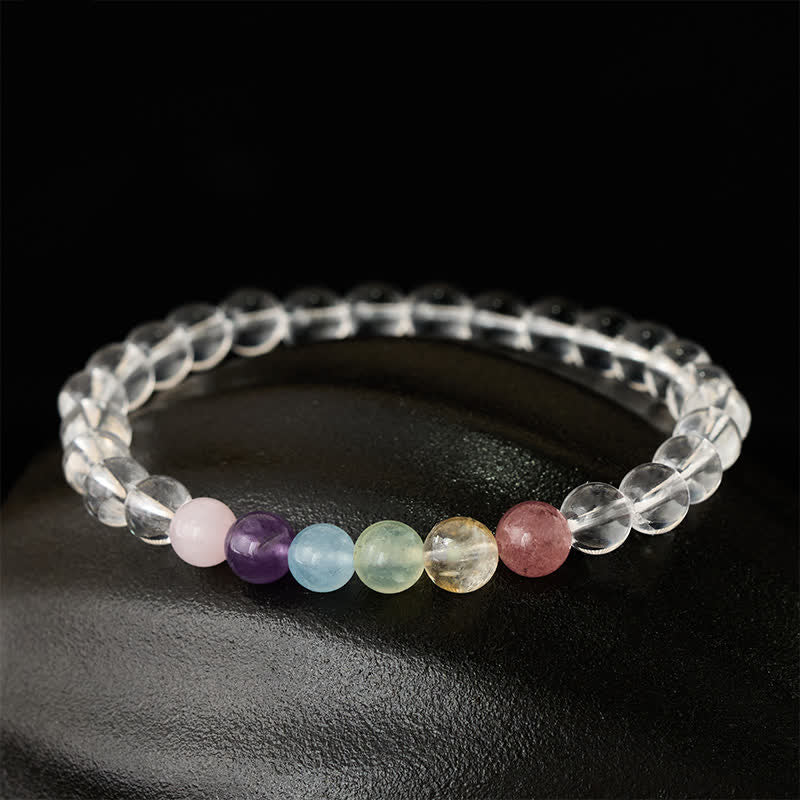 Nimara Ritual Natural Clear Quartz Multiple Crystal Healing Bracelet