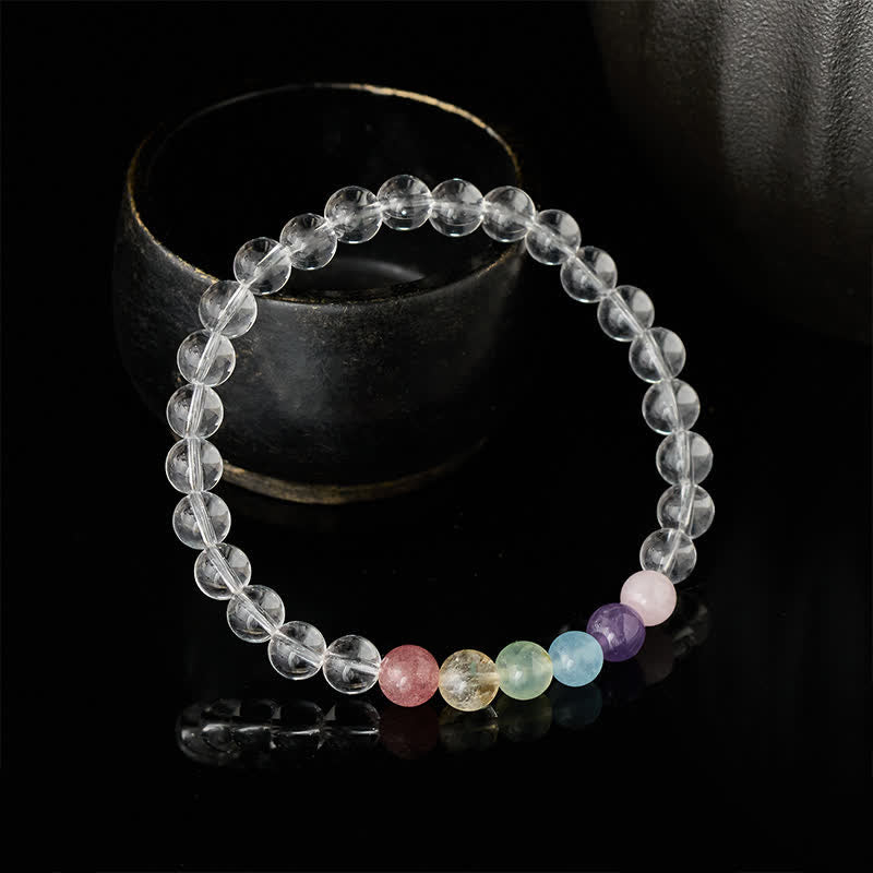 Nimara Ritual Natural Clear Quartz Multiple Crystal Healing Bracelet