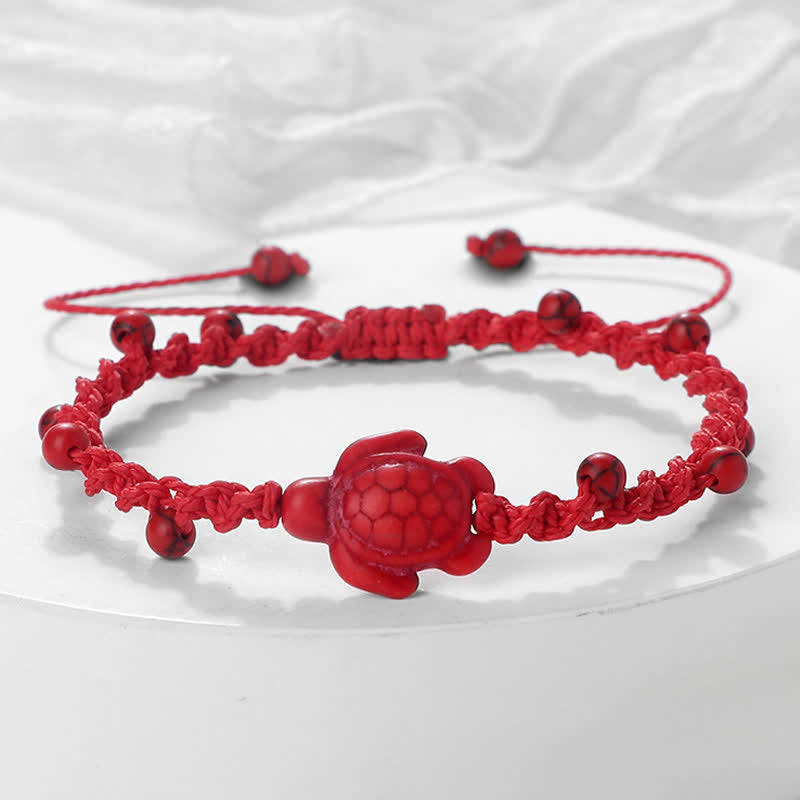 Nimara Ritual Turquoise Turtle Design Braided Rope Protection Bracelet