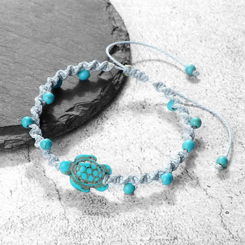 Nimara Ritual Turquoise Turtle Design Braided Rope Protection Bracelet