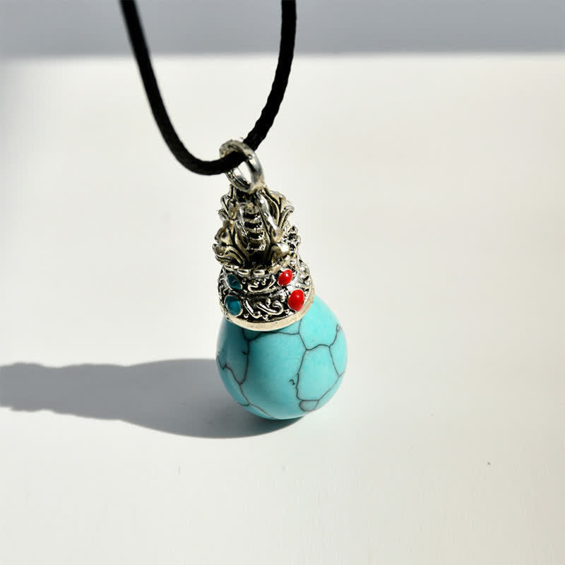 Nimara Ritual Natural Turquoise Tiger Eye Wisdom Rope Necklace