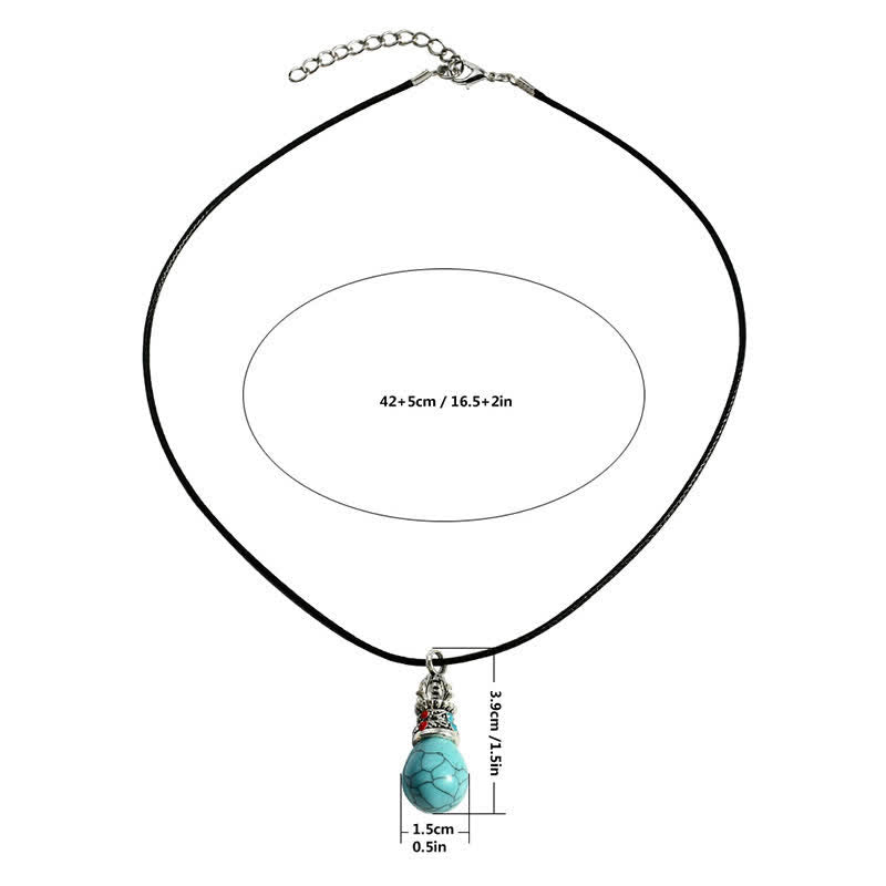 Nimara Ritual Natural Turquoise Tiger Eye Wisdom Rope Necklace