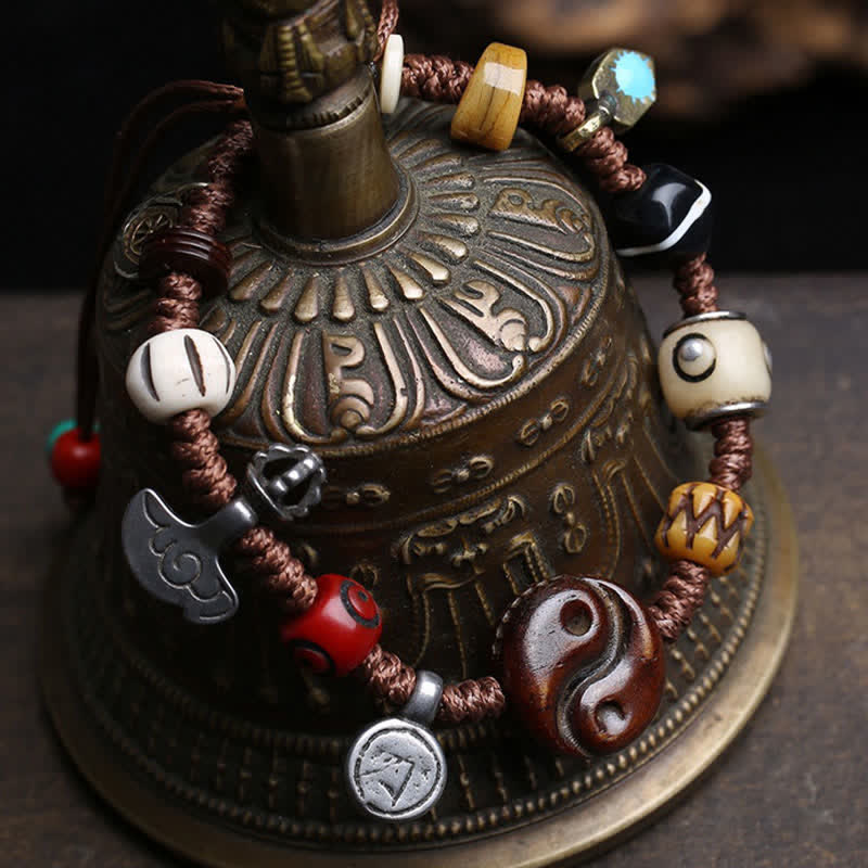 Nimara Ritual Bone Yin Yang Braided Rope Balance Bracelet