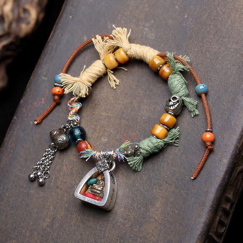 Nimara Ritual Copper Buddha Amitabha Braided Rope Serenity Bracelet