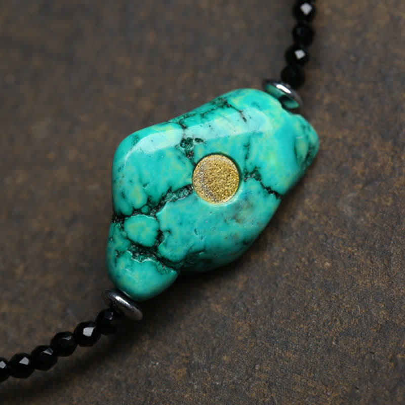 Nimara Ritual Black Spinel Turquoise Beads Strength Necklace