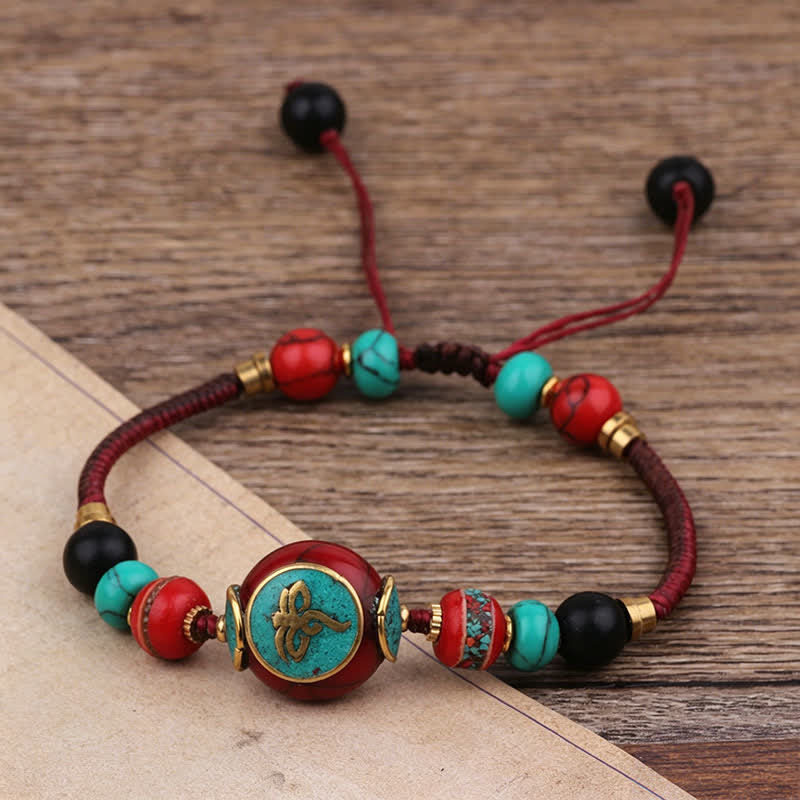 Nimara Ritual Turquoise Amber Tibet Braided Rope Love Bracelet