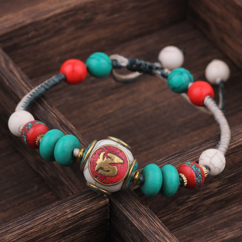 Nimara Ritual Turquoise Amber Tibet Braided Rope Love Bracelet