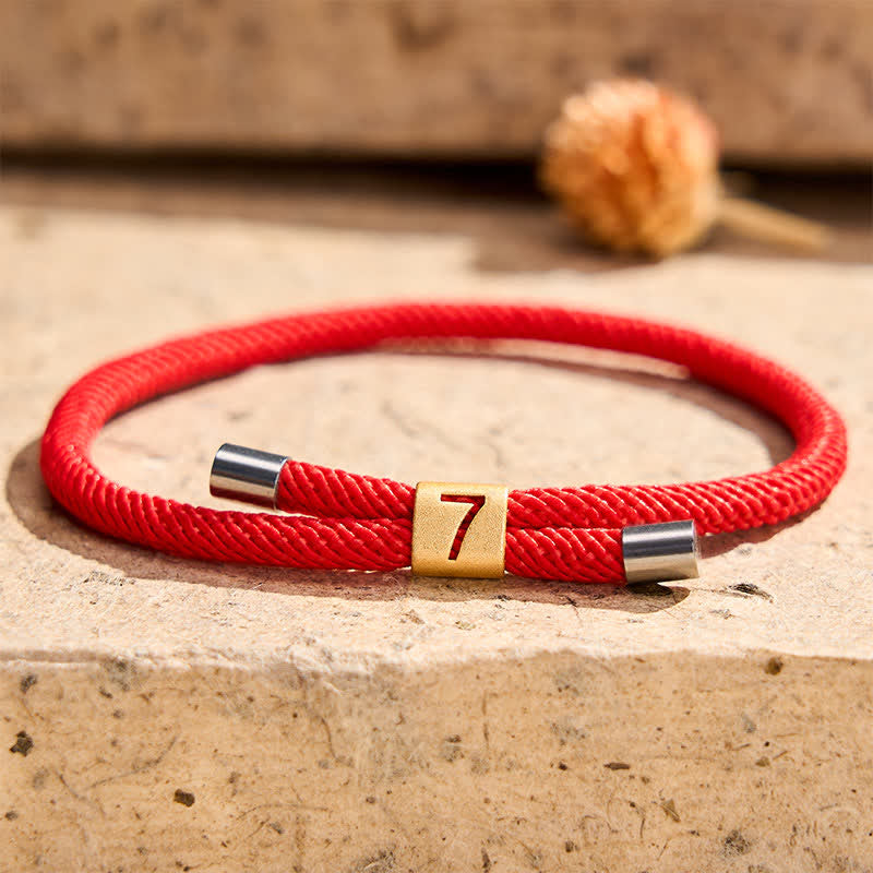 Nimara Ritual Single-Digit Angel Numbers Adjustable String Protection Bracelet