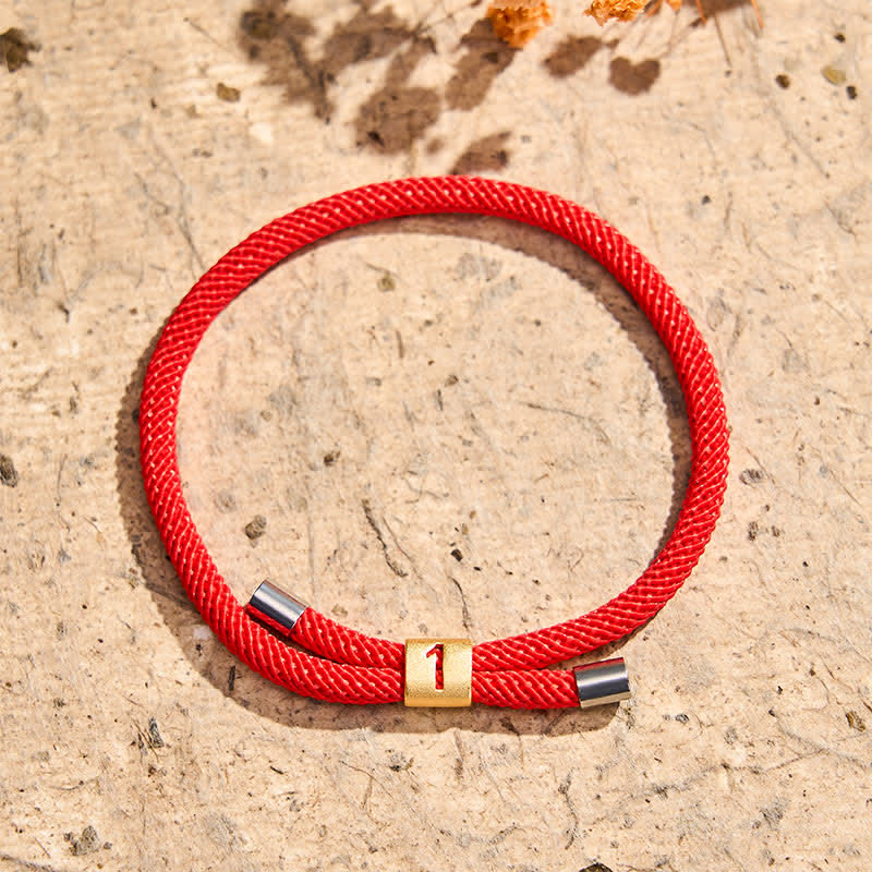Nimara Ritual Single-Digit Angel Numbers Adjustable String Protection Bracelet