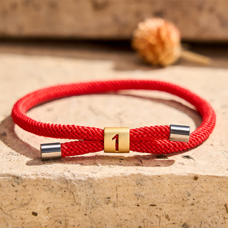 Nimara Ritual Single-Digit Angel Numbers Adjustable String Protection Bracelet