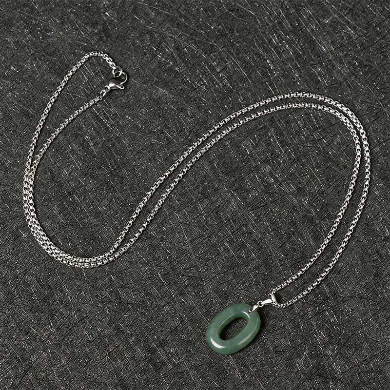 Nimara Ritual Natural 0-9 Angel Numbers Jade Titanium Steel Chain Prosperity Necklace Pendant